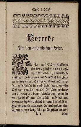 Vorrede An den andächtigen Leser,[...]
