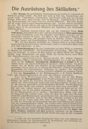 Die Ausrüstung des Skiläufers.