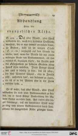 Abhandlung über die evangelischen Räthe