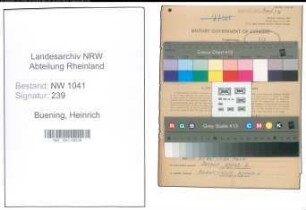 Entnazifizierung Heinrich Buening , geb. 03.09.1911 (Haendler)