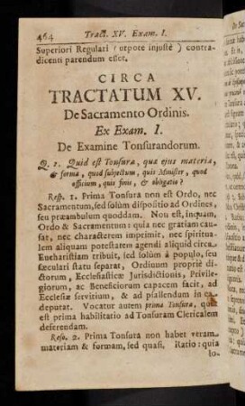 464-505, Circa Tractatum XV. De Sacramento Ordinis.