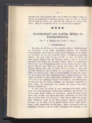 Krankheitsnot und ärztliche Mission in Deutsch-Ostafrika