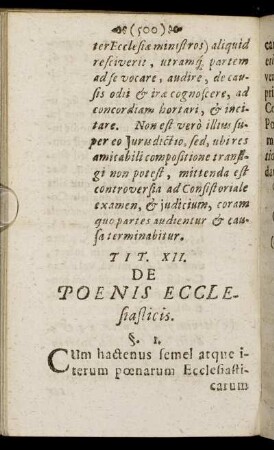 Tit. XII. De Poenis Ecclesiasticis.