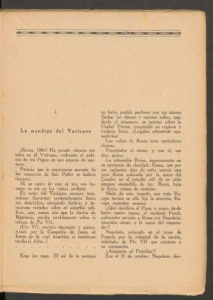 I - La mendiga del Vaticano