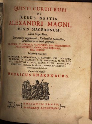 De rebus gestis Alexandri Magni, regis Macedonum libri superstites