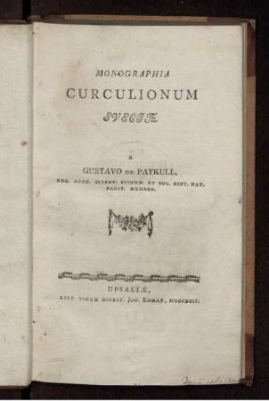 Monographia curculionum Sueciae