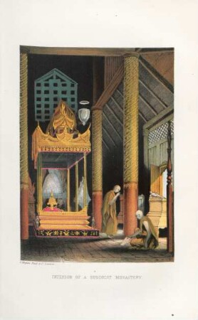 Interior of a Buddhist monastery