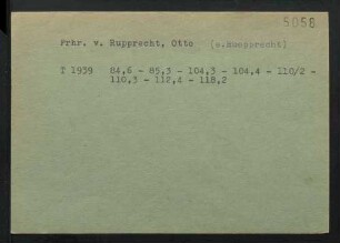 Rupprecht, Otto von (siehe auch Ruepprecht)