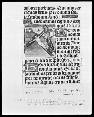 Stundenbuch, ad usum Romanum — Kreuzannagelung, Folio 36verso