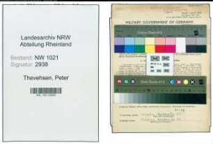Entnazifizierung Peter Thevehsen , geb. 24.05.1891 (Landwirt)