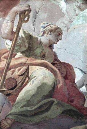 Verherrlichung der heiligen Maria Magdalena, umgeben von den drei theologischen Tugenden