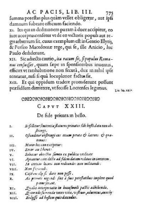 Caput XXIII. De fide prvata in bello. - Caput XXIV. De fide tacita.
