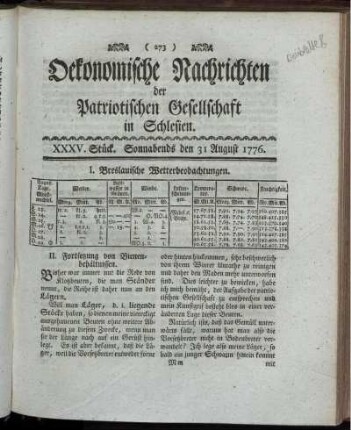 XXXV. Stück. Sonnabends den 31 August 1777.