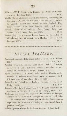 Livres Italiens