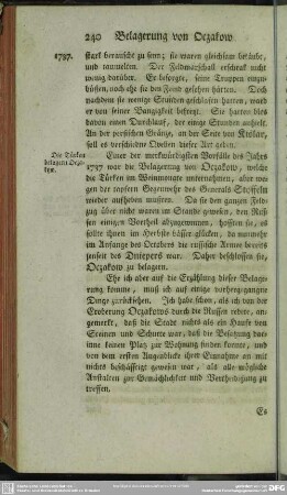 Belagerung von Oczakow durch die Türken