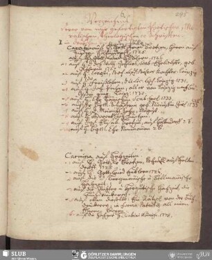 Verzeichnis derer von mir gefertigten Poetischen, Moralischen, Theologischen Schrifften