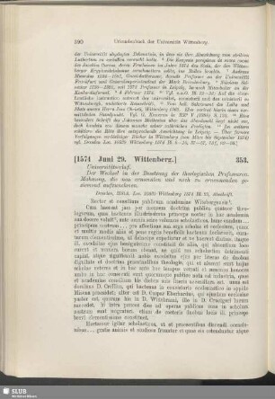 353. [1574, Juni 29. Wittenberg]