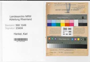 Entnazifizierung Karl Hankel , geb. 12.01.1912 (Ingenieur)