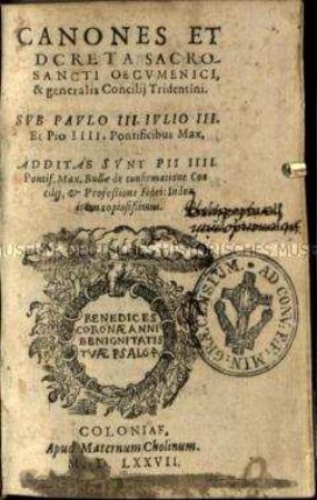 Lateinische Ausgabe der Beschlüsse des Konzils von Trient