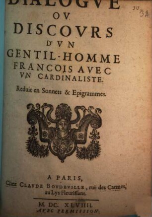 Dialogue d'un gentilhomme françois avec un Cardinaliste