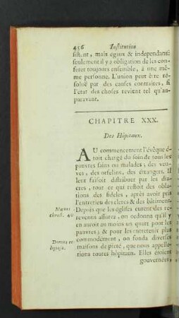 Chapitre XXX. Des Hôpitaux.