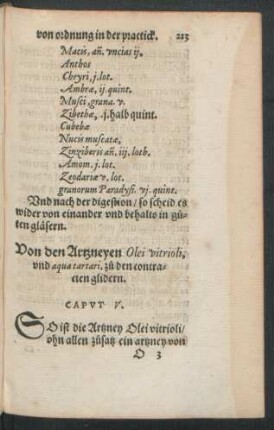 Von den Artzneyen Olei vitrioli, und aqua tartari, zu den contracten glidern. Caput V.