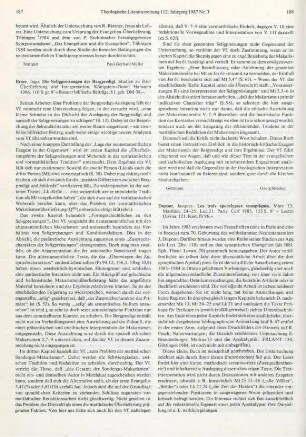 188-189 [Rezension] Dupont, Jacques, Les trois apocalypses synoptiques
