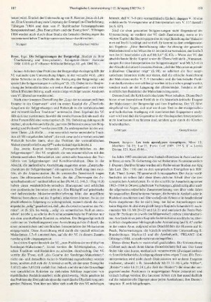 188-189 [Rezension] Dupont, Jacques, Les trois apocalypses synoptiques