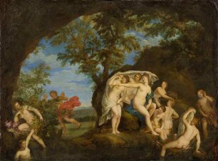Diana und Aktäon mit neun Nymphen