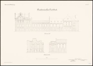 Anatomisches Institut der Philipps-Universität Marburg: Aufriss Seitenansicht 1:100
