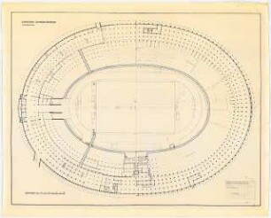 Olympia-Stadion Berlin: Grundriss Tunnelgeschoss ca. 1:315