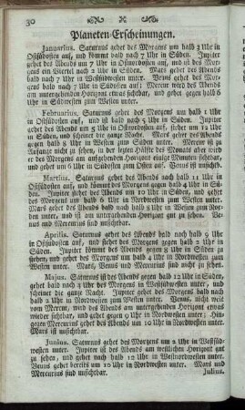 Planeten-Erscheinungen.