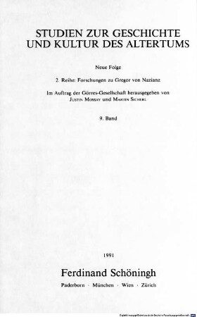 Gregor von Nazianz: Der Rangstreit zwischen Ehe und Jungfräulichkeit : (Carmen 1,2,1,215 - 732) ; Einleitung und Kommentar