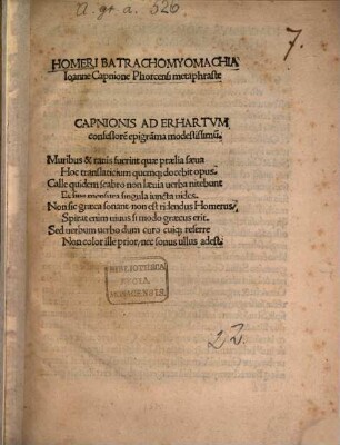 Batrachomiomachia Homeri