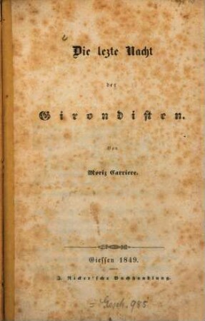 Die lezte [!] Nacht der Girondisten