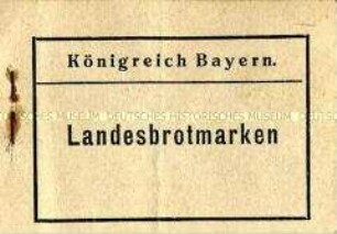 Heft des Königreiches Bayern für Brotmarken (ohne Inhalt)