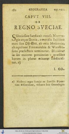 Caput VIII De Regno Sueciae