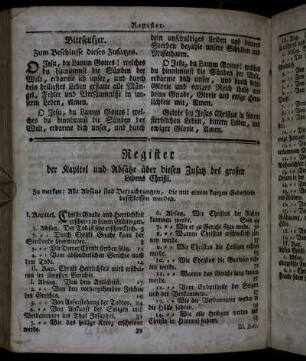 Bittseufzer. Zum Beschlusse dieses Zusatzes.
