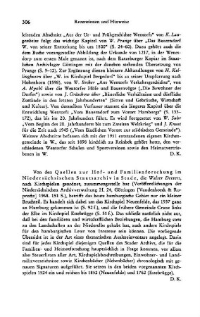Deeters, Walter :: Quellen zur Hof- und Familienforschung im Niedersächsischen Staatsarchiv in Stade, (Veröffentlichungen der Niedersächsischen Archivverwaltung, 24) : Göttingen, Vandenhoeck & Ruprecht, 1968