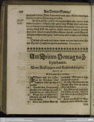 Am Dritten Sontag nach Epiphaniae. Vom Aussetzigen und Gichbrüchtigen, Matth. 11.