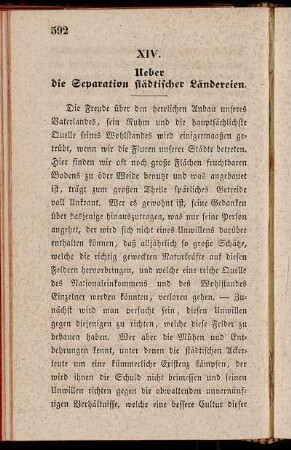 XIV. Ueber die Separation städischer Länderein