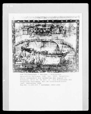 Vergilius Vaticanus & Der vatikanische Vergil — Circe verwandelt die Gefährten des Aeneas in Schweine