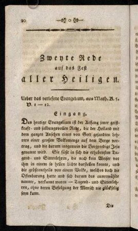 20-46, Zweyte Rede auf das Fest aller Heiligen