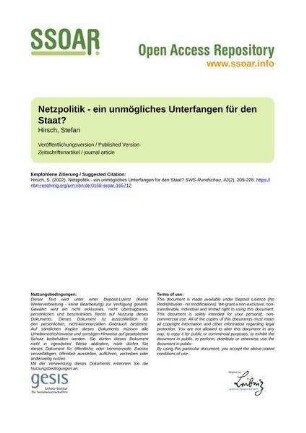 Netzpolitik - ein unmögliches Unterfangen für den Staat?