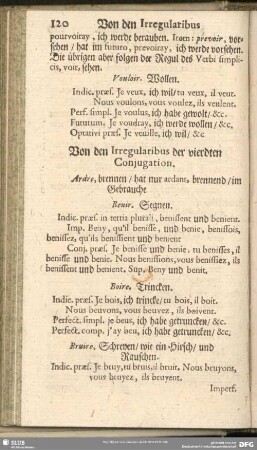 Von den Irregularibus der vierdten Conjugation