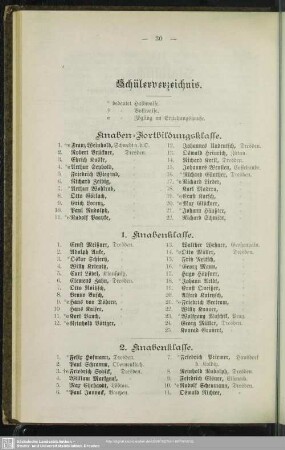 Schülerverzeichnis