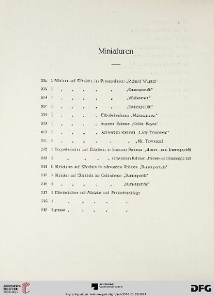 Miniaturen (Nr. 304-319)