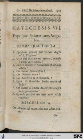 Catechesis VIII. De Expositio Salutationis Angelicae.