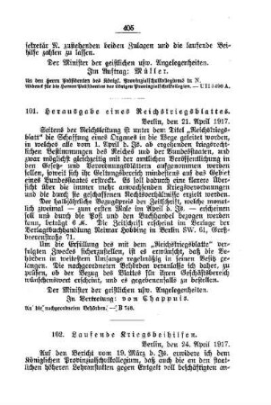 Laufende Kriegsbeihilfen : [A. Behörden und Beamte]