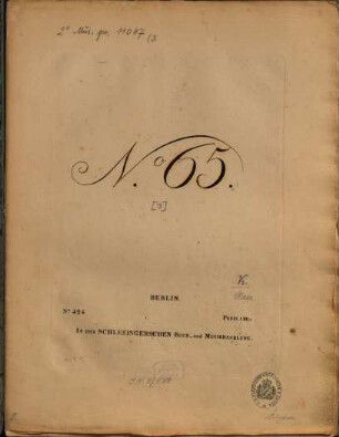 Sammlung von Märschen für türkische Musik : zum bestimmten Gebrauch d. königl. preuss. Armee (geschwinder Schritt). [3], Marsch aus dem Ballett La festa di Terpsichore / arr. von Bocklet